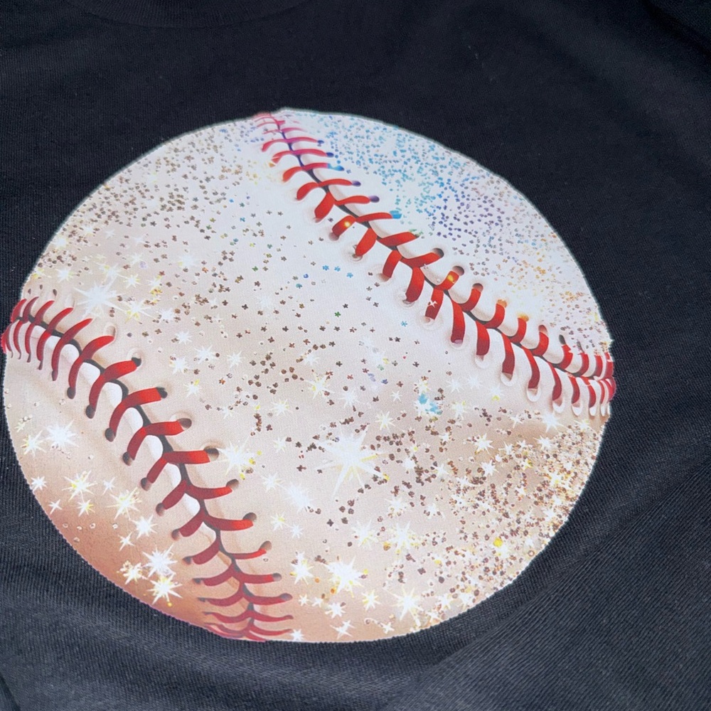 Adult Black Baseball Graphic T-Shirt Size XL